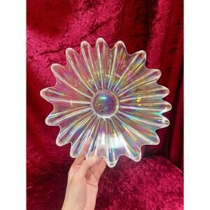 Vintage Starburst Celestial Fruit Bowl Iridescent Carnival Glass Federal Glass